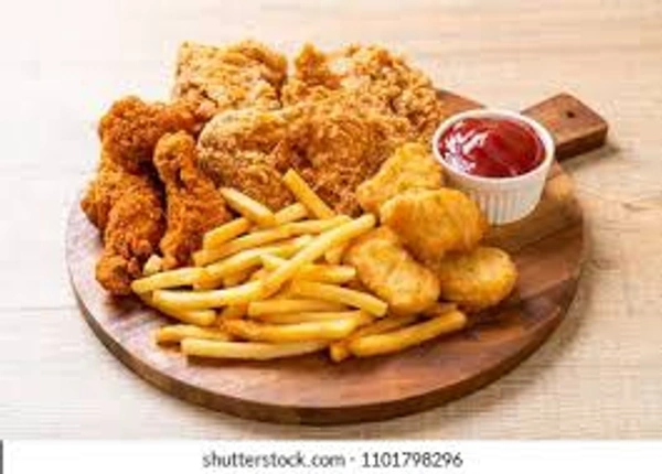 Fried Chicken with chips - ASHOKA HOTEL & RESTAURANT