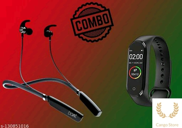 Bluetooth Headphones & Earphones Combo Fitness Watch