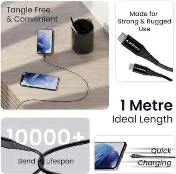 Ambrane Usb Type C Cable 1 M Act-10 Plus usb type c cable 1 m act-10 plus