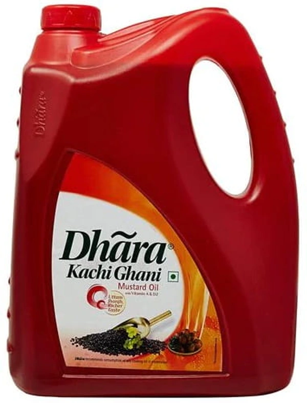 Dhara Kacchi Ghani Mustard Oil  - 5L