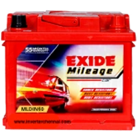 Exide Mileage MLDIN60 ( 60Ah ) 55 Month (30+25) Warranty