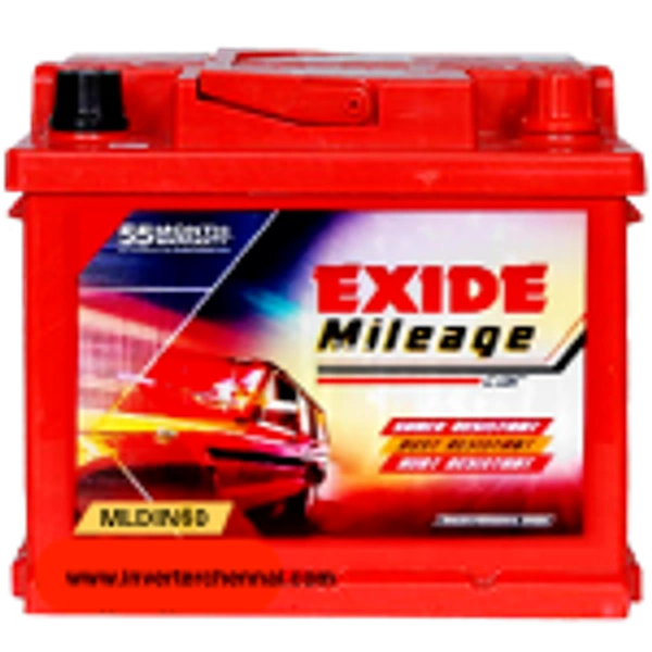 Exide Mileage MLDIN60 ( 60Ah ) 55 Month (30+25) Warranty