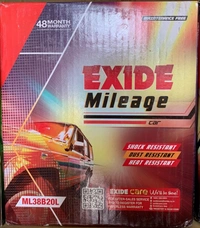 Exide Mileage ML38B20L ( 35Ah ) 55 Month (30+25) Warranty