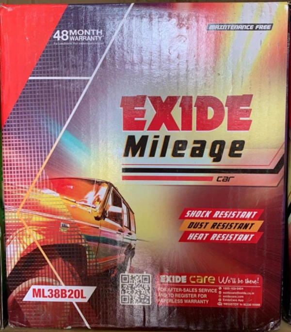 Exide Mileage ML38B20L ( 35Ah ) 55 Month (30+25) Warranty