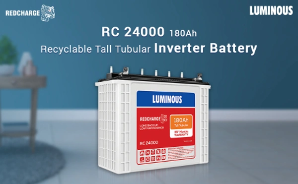 Luminous RC24000 180Ah, 36 Month (18+18) Warranty - 