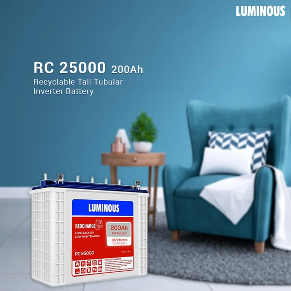 Luminous RC25000 200Ah, 36 Month (18+18) Warranty - 