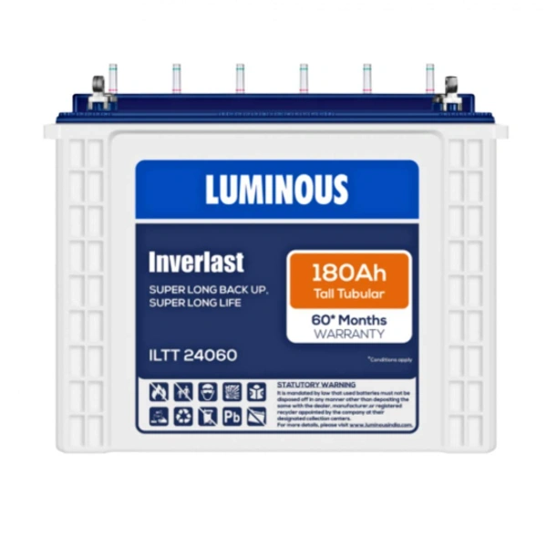 Luminous ILTT 24060 180Ah, 60 month (36+24) Warranty - 