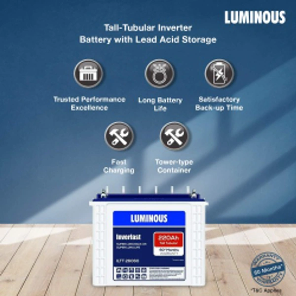Luminous ILTT26060 220Ah, 60 Month (36+24) Warranty - 