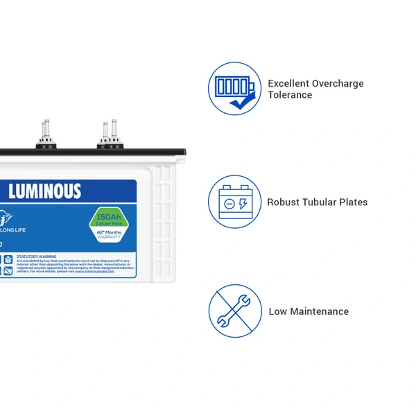 Luminous PC18042TJ 150Ah, 42 Month (24+18) Warranty - 