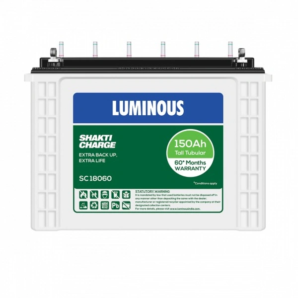 Luminous SC16060 150Ah, 60 Month (36+24) Warranty - 