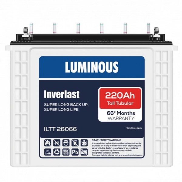 Luminous ILTT26066 220Ah, 66 Month (42+24) Warranty - 