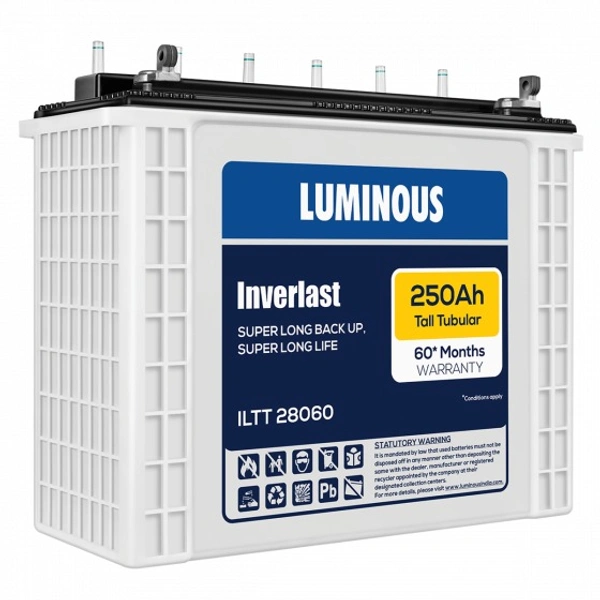 Luminous ILTT28060 250Ah, 60 Month (36+24) Warranty - 