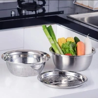 Md Enterprise 3 IN 1 KITCHEN MULTIPURPOSE STAINLESS STEEL BOWL* - stainless steel, ⭐⭐⭐⭐⭐