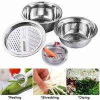 Md Enterprise 3 IN 1 KITCHEN MULTIPURPOSE STAINLESS STEEL BOWL* - stainless steel, ⭐⭐⭐⭐⭐