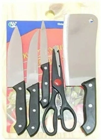 Md Enterprise WOODEN CHOPPING BOARD 5-PCS KNIFE SET  - light brown, ⭐⭐⭐⭐⭐