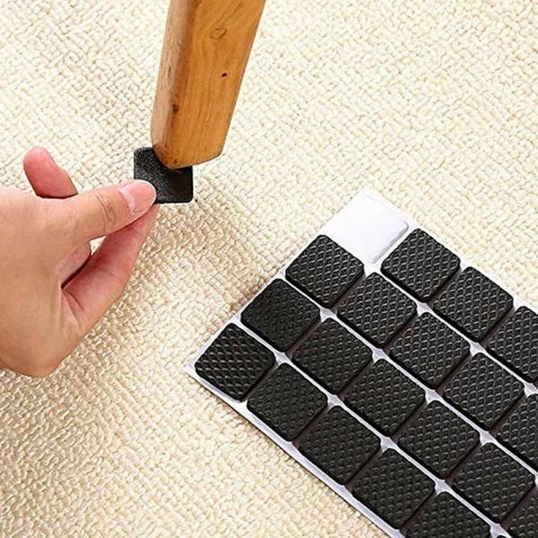 Md Enterprise 12 PCS FURNITURE SOFT ANTI SLIP MAT (SQUARE) - black, ⭐⭐⭐⭐⭐