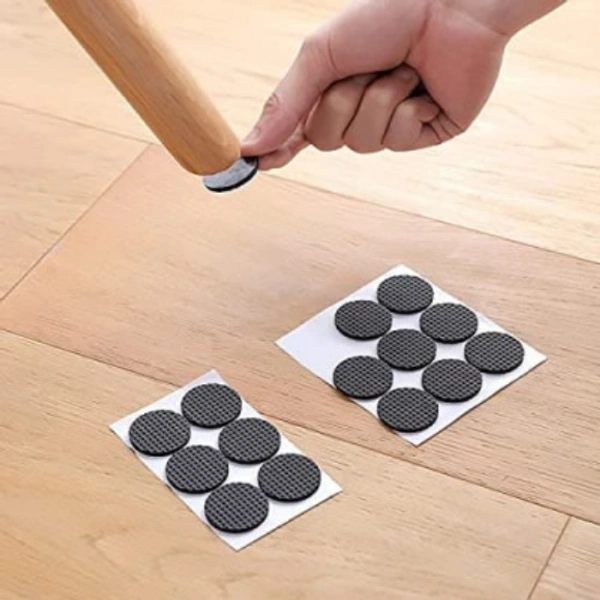 Md Enterprise 12 PCS FURNITUR SOFT ANTI SLIPMAT (ROUND) - black, ⭐⭐⭐⭐⭐