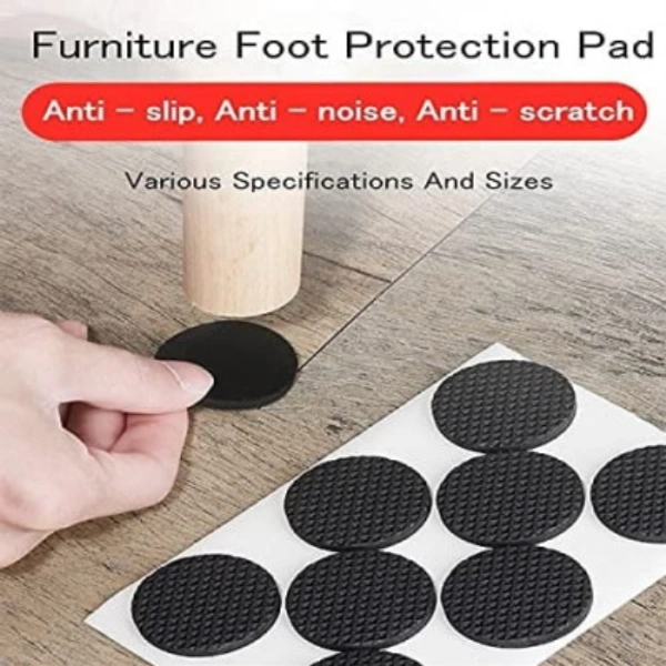 Md Enterprise 12 PCS FURNITUR SOFT ANTI SLIPMAT (ROUND) - black, ⭐⭐⭐⭐⭐