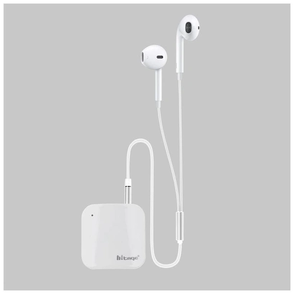 Hitage BR-872 Wireless Bluetooth Adapter WithEarphone Wired Gaming Headset (White, In theEar) - White, 1