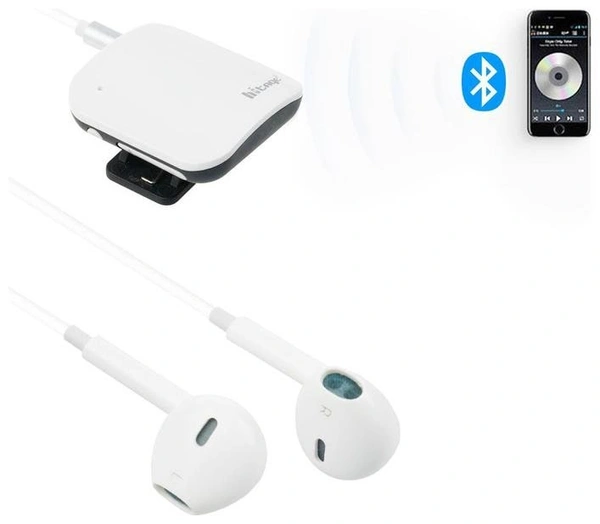 Hitage BR-872 Wireless Bluetooth Adapter WithEarphone Wired Gaming Headset (White, In theEar) - White, 1