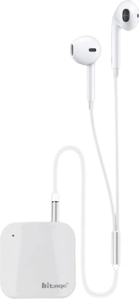 Hitage BR-872 Wireless Bluetooth Adapter WithEarphone Wired Gaming Headset (White, In theEar) - White, 1