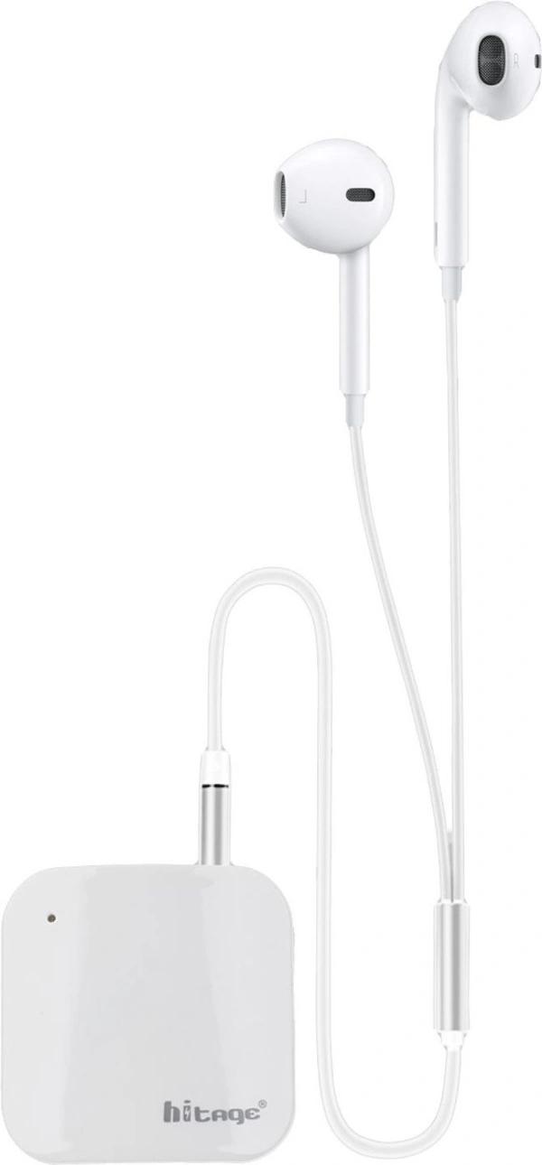 Hitage BR-872 Wireless Bluetooth Adapter WithEarphone Wired Gaming Headset (White, In theEar) - White, 1
