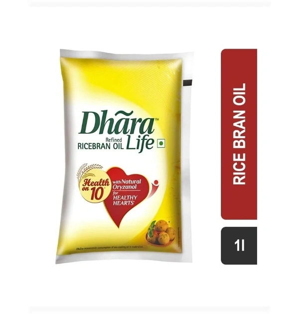 Dhara Life Refied Rice Brain Oil Pouch