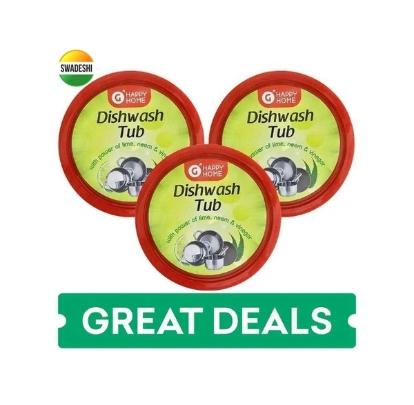 Happy Home Dishwash Tub 3x500gm
