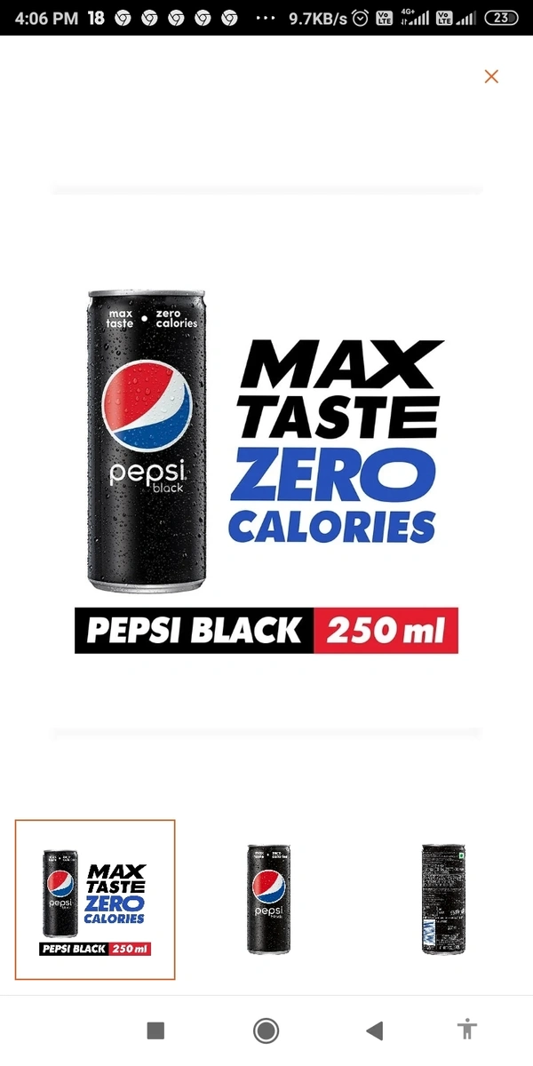 Pepsi Black Slim Soft Drink 250l