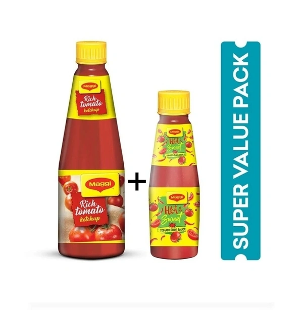 Maggie Rich Tomato Ketchup With Hot & Sweet Tomato Chili Sauce 1 Kg + 200gm