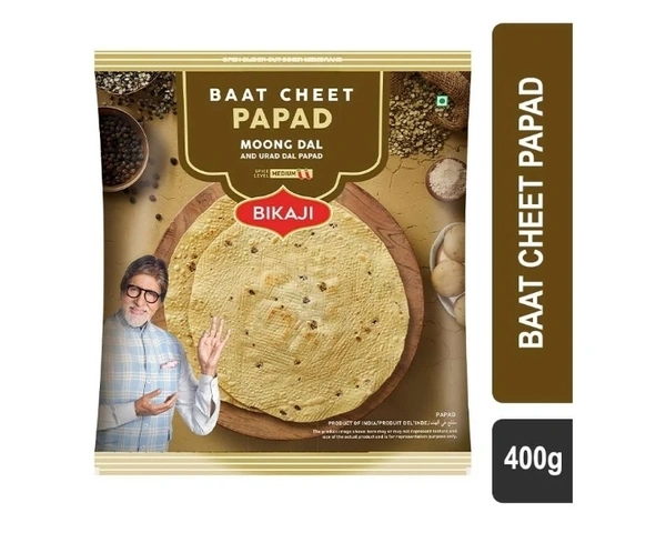 Bikaji Baat Chit Muung Dal Urad Dal Papad 400gm
