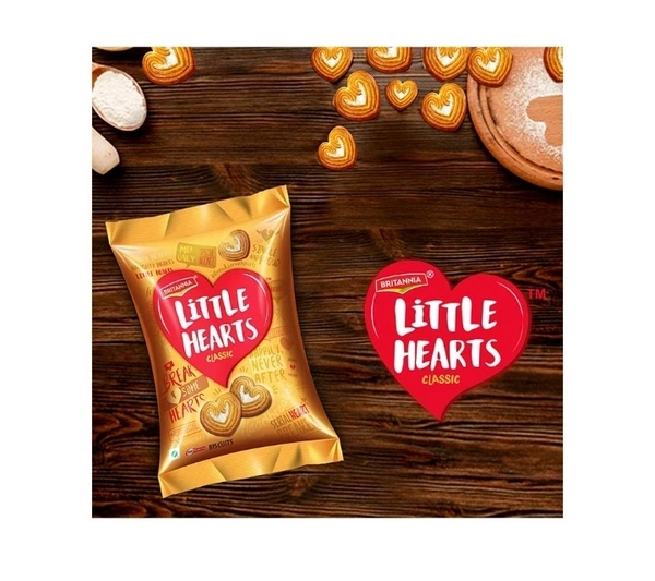Britannia Little Hearts Clasic Sugar Biscuit. Pack Of 2, 2x75gm
