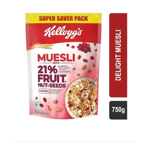Kellogg's Muesli With 21% fruit Nut & Seeds 750gm