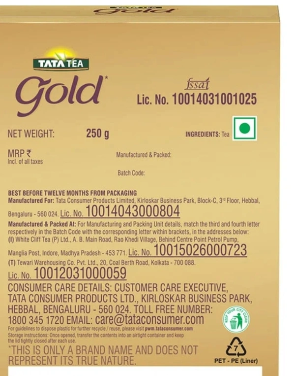 Tata Tea Gold 250gm Pouch