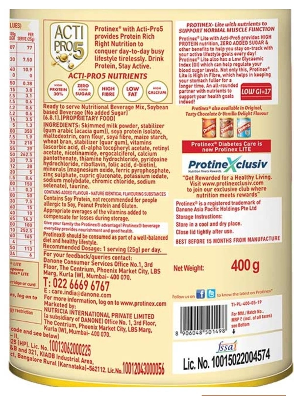 Protinex Lite rally For Adults With High Protin & High Fiber Vanilla Health Drink 400gm