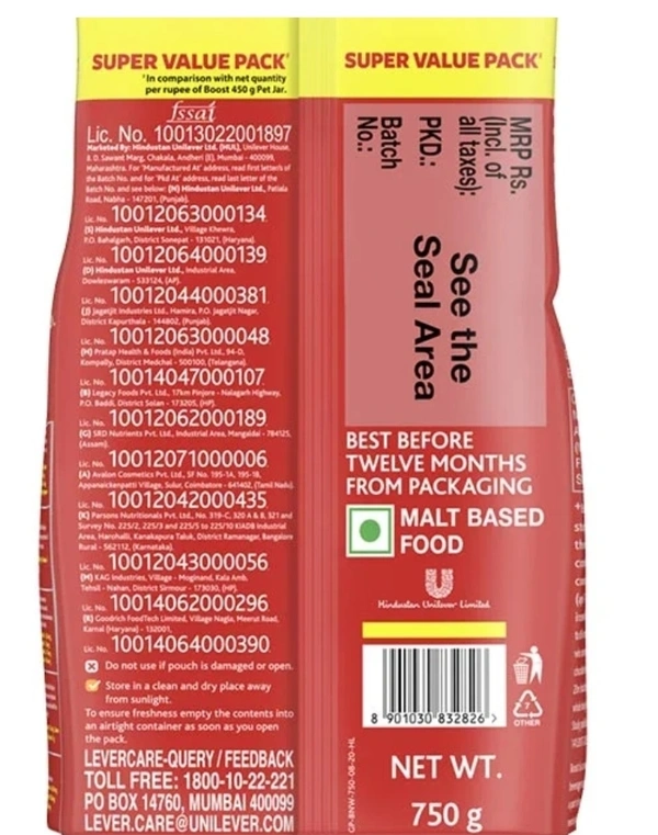 Boost 3x  Stamina Refill 750gm
