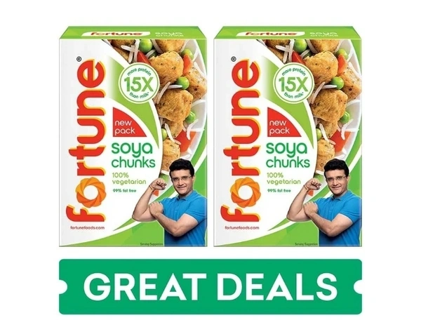Fortune Soya Chunks 15x More Protin Then Milk 2x200gm
