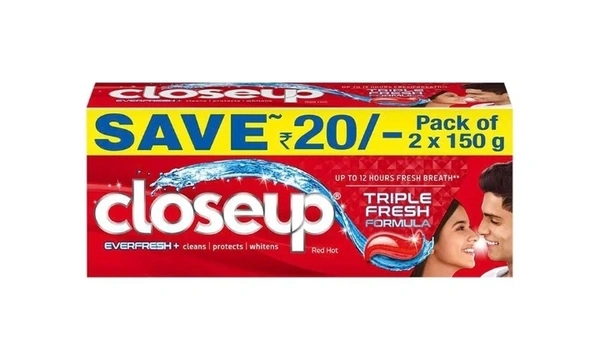 Close Up Ever Fresh Anti Germ Gel Red Hot Toothpaste 2x150gm