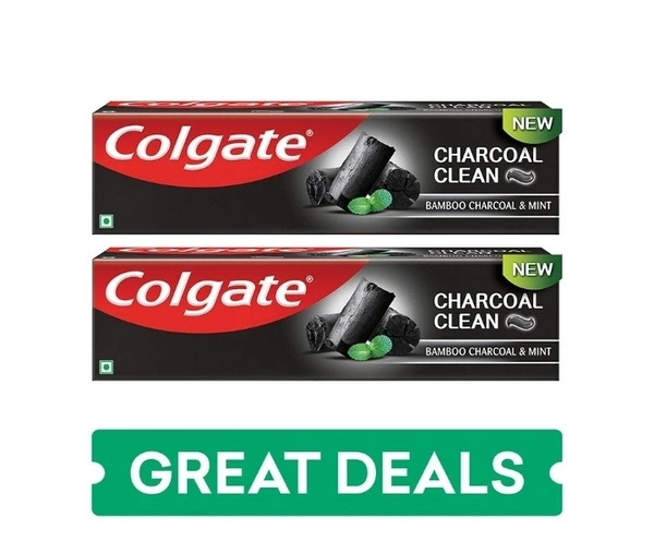 Colgate Bamboo & Charcoal Clean And Mint Black Jel Toothpaste 120gmx2pcs