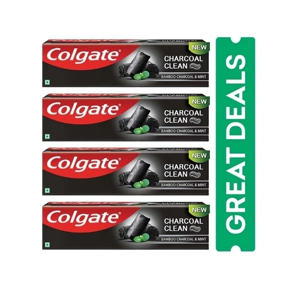 Colgate Bamboo & Charcoal Clean And Mint Black Jel Toothpaste 120gmx4pcs