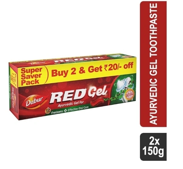 Dabur Red Ayurvedic Gel Toothpaste 2x150gm
