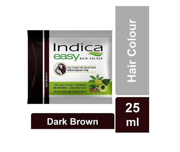 Indica Easy Dark Brown Hear Colour Shampoo 25 Ml