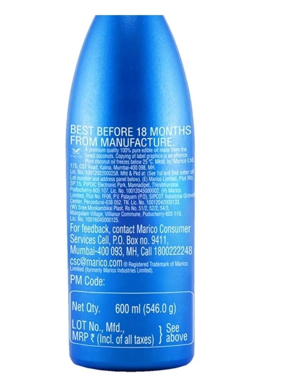 Parasute 100% Pure Coconut Oil Bottle 600ml