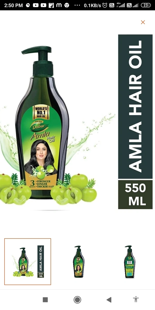 Dabar Amla Long Healthy & Strong Hair Oil 550ml