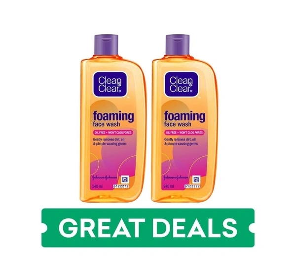 Clean& Clear Foaming Face Wash 240ml Pack Of 2