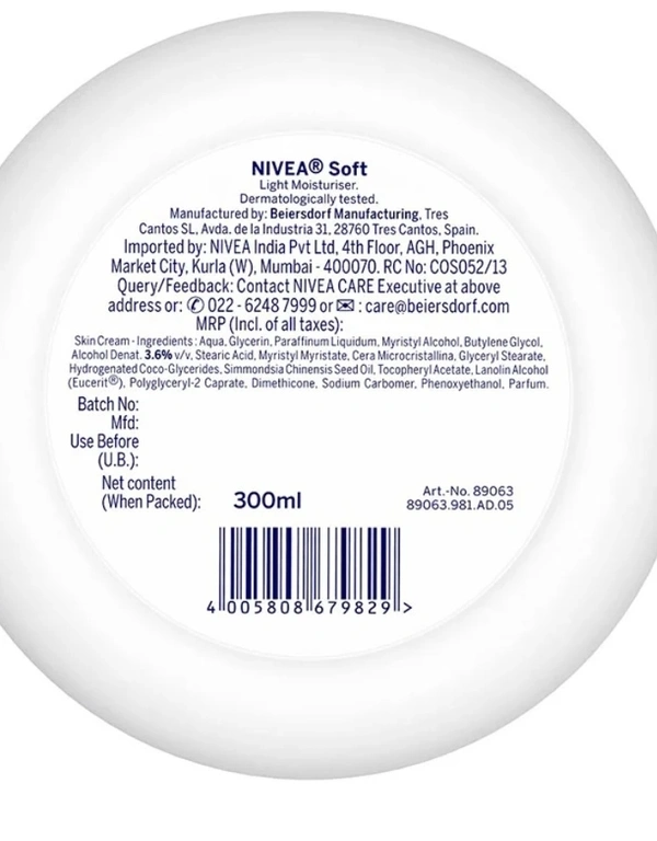Nivea Soft Moisturizer 300ml