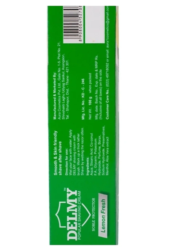 Delmy Leather Lemon Shaving Cream 100gm