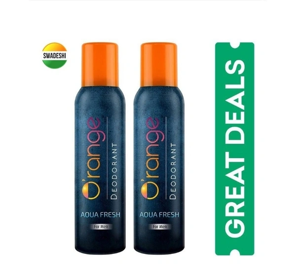 Orenge Aqua Fresh Men's Deodorant 150ml x2