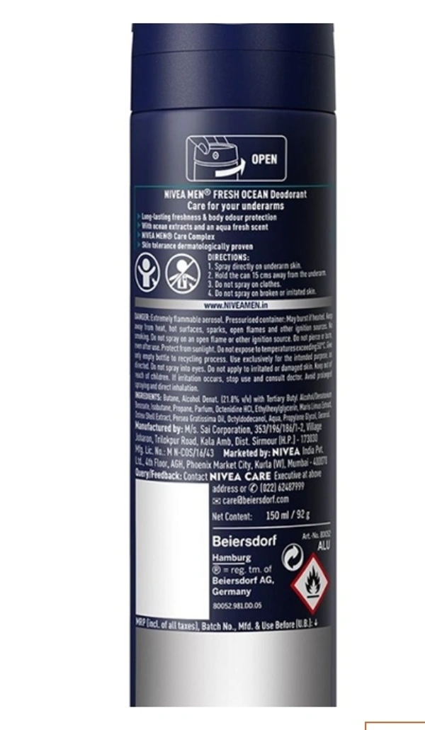 Nivea Men Fresh Oction Men's Deodorant 150ml