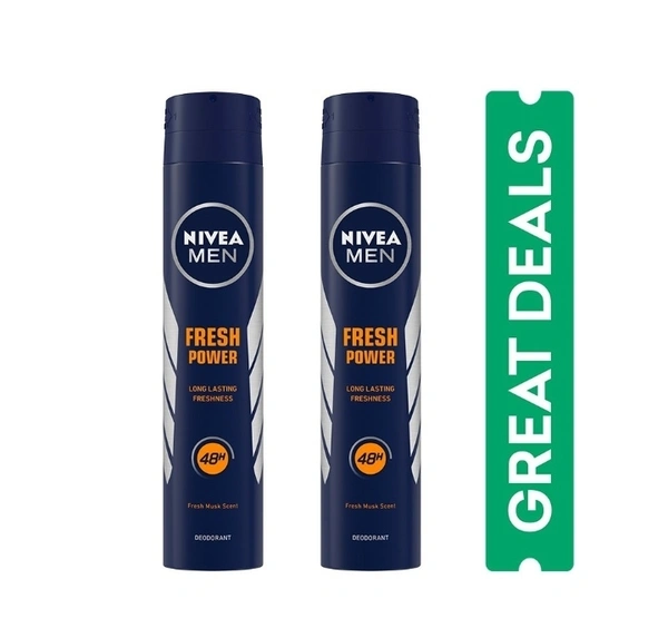 Nivea Men Fresh Men's Power Deodorant 200mlx2
